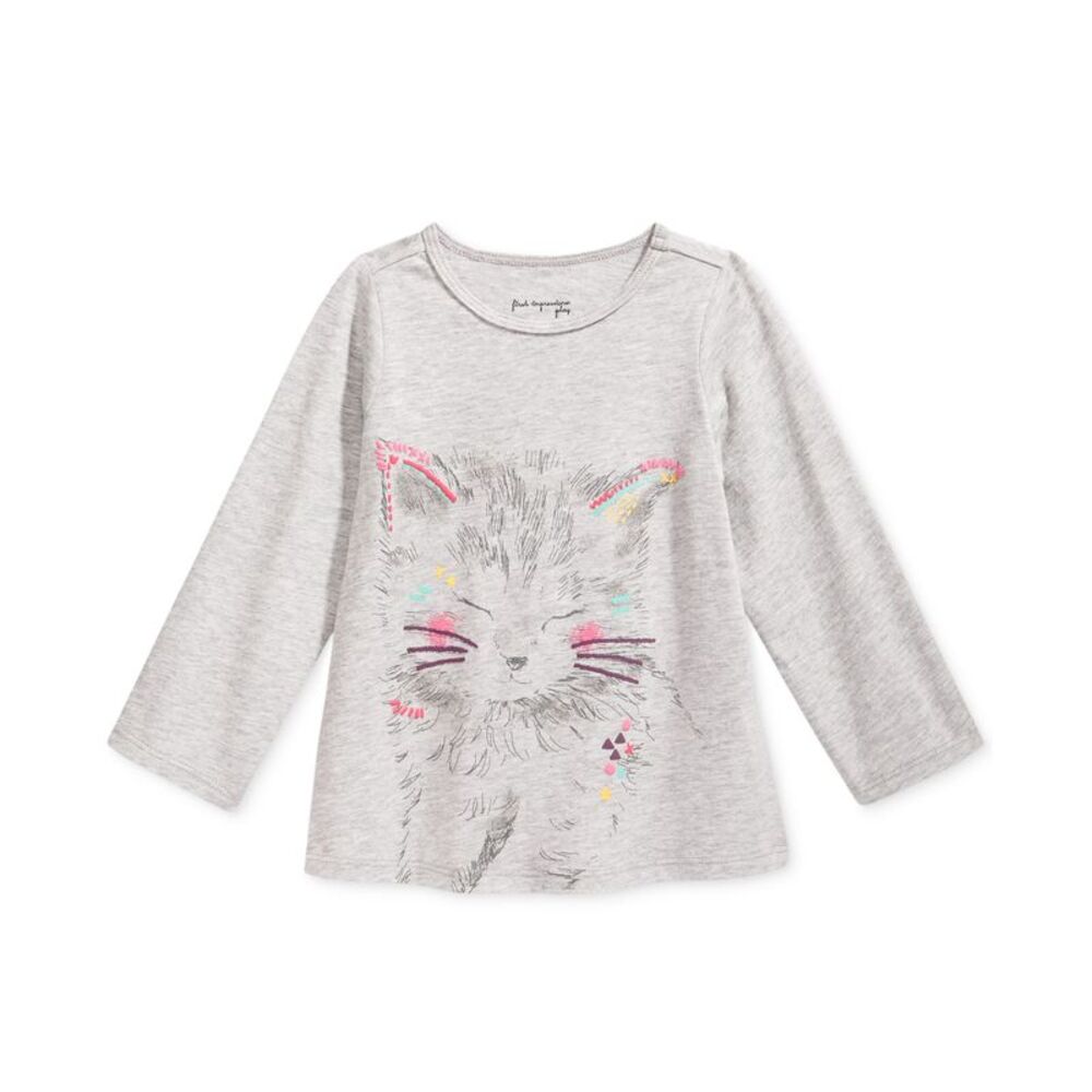 First Impressions Baby Girls Long-Sleeve Graphic-Print T-Shirt